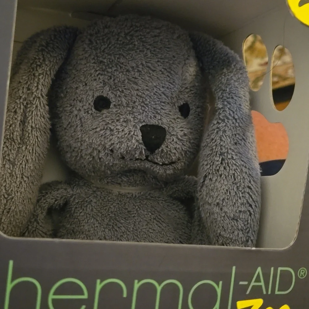 Thermal-Aid Zoo Heating Cooling Pack Baxter Gray Bunny 100% Natural NEW IN BOX